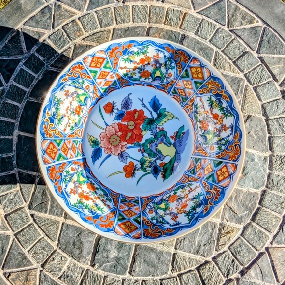 Vintage Japanese Imari Ware Floral/Lotus/Peony Handpainted Porcelain 9" Bowl NOS - Picture 3 of 9